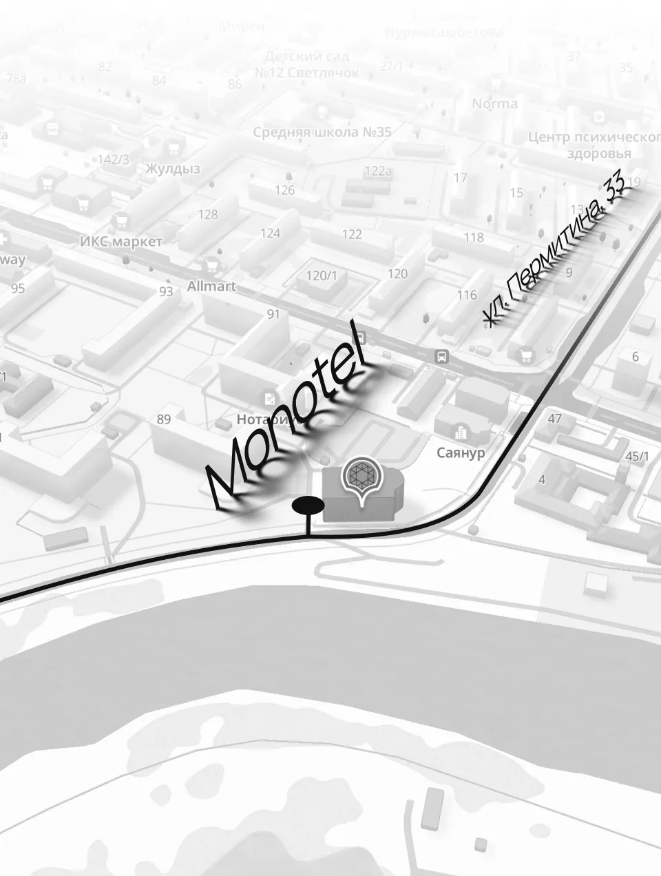 Карта: отель Monotel, ул. Пермитина, 33